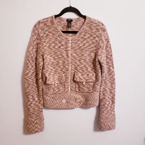 Q.U.E Zippered Cardigan Sweater...L